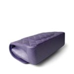 23P Metallic Purple Lambskin Quilted Classic Flap Medium Silver Hardware - Image 10