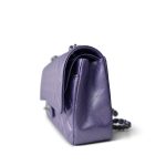 23P Metallic Purple Lambskin Quilted Classic Flap Medium Silver Hardware - Image 5