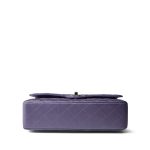 23P Metallic Purple Lambskin Quilted Classic Flap Medium Silver Hardware - Image 13