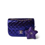 24C Shiny Purple Calfskin Quilted Flap Bag & Coin Purse - Image 2