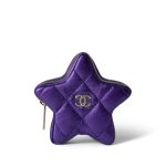 24C Shiny Purple Calfskin Quilted Flap Bag & Coin Purse - Image 3