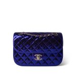 24C Shiny Purple Calfskin Quilted Flap Bag & Coin Purse - Image 5