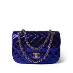24C Shiny Purple Calfskin Quilted Flap Bag & Coin Purse - Image 14