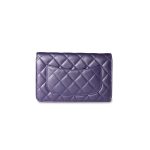 Purple Iridescent Lambskin Quilted Wallet on Chain / WOC Light Gold Hardware - Image 3
