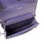 Purple Iridescent Lambskin Quilted Wallet on Chain / WOC Light Gold Hardware - Image 6