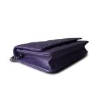 Purple Iridescent Lambskin Quilted Wallet on Chain / WOC Light Gold Hardware - Image 10