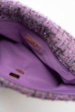 Purple Tweed Quilted 19 Flap Large Mixed Hardware - Image 13