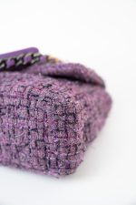 Purple Tweed Quilted 19 Flap Large Mixed Hardware - Image 2