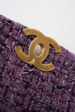 Purple Tweed Quilted 19 Flap Large Mixed Hardware - Image 3