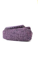 Purple Tweed Quilted 19 Flap Large Mixed Hardware - Image 6