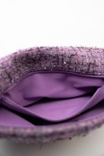 Purple Tweed Quilted 19 Flap Large Mixed Hardware - Image 5
