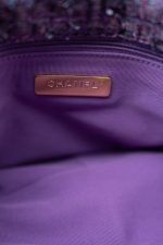 Purple Tweed Quilted 19 Flap Large Mixed Hardware - Image 14