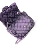 Washed Denim Quilted Small Purple Denimpression Flap Silver Hardware - Image 11