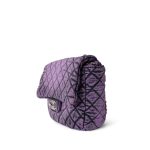 Washed Denim Quilted Small Purple Denimpression Flap Silver Hardware - Image 2