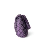 Washed Denim Quilted Small Purple Denimpression Flap Silver Hardware - Image 4