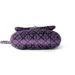 Washed Denim Quilted Small Purple Denimpression Flap Silver Hardware - Image 7