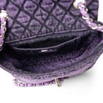 Washed Denim Quilted Small Purple Denimpression Flap Silver Hardware - Image 14
