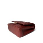 18C Dark Red Glittery Caviar Quilted Classic Flap Aged Gold Hardware - Image 5