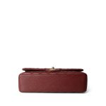 18C Dark Red Glittery Caviar Quilted Classic Flap Aged Gold Hardware - Image 13