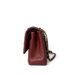 18C Dark Red Glittery Caviar Quilted Classic Flap Aged Gold Hardware - Image 15