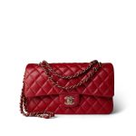 21S Iridescent Red Classic Flap Medium Light Gold Hardware - Image 2