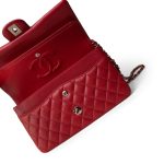 21S Iridescent Red Classic Flap Medium Light Gold Hardware - Image 9