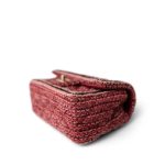 Braided Red / Multicolor Tweed Mini Rectangular Flap Aged Gold Hardware - Image 5