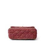 Braided Red / Multicolor Tweed Mini Rectangular Flap Aged Gold Hardware - Image 3