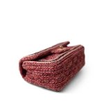 Braided Red / Multicolor Tweed Mini Rectangular Flap Aged Gold Hardware - Image 13