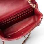 Braided Red / Multicolor Tweed Mini Rectangular Flap Aged Gold Hardware - Image 7