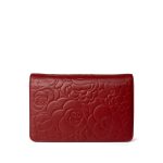Dark Red Camellia Lambskin Wallet on Chain Silver Hardware - Image 9