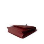 Dark Red Camellia Lambskin Wallet on Chain Silver Hardware - Image 6