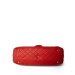Red Grained Calfskin XXL Travel Flap Bag Light Gold Hardware - Image 7