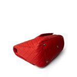 Red Grained Calfskin XXL Travel Flap Bag Light Gold Hardware - Image 11