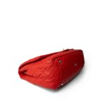 Red Grained Calfskin XXL Travel Flap Bag Light Gold Hardware - Image 9