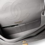 Grey Aged Calfskin Quilted Reissue 225 Flap Antique Gold Hardware - Image 8