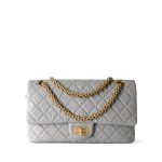 Grey Aged Calfskin Quilted Reissue 225 Flap Antique Gold Hardware