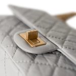 Grey Aged Calfskin Quilted Reissue 225 Flap Antique Gold Hardware - Image 10