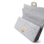 Grey Aged Calfskin Quilted Reissue 225 Flap Antique Gold Hardware - Image 9