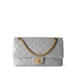 Grey Aged Calfskin Quilted Reissue 225 Flap Antique Gold Hardware - Image 7