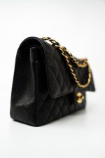 (Rev) Medium Black Caviar Quilted Classic Flap Gold Hardware - Image 18