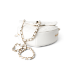 22S White Lambskin Quilted Large Heart Bag Light Gold Hardware - Image 7