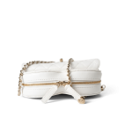 22S White Lambskin Quilted Large Heart Bag Light Gold Hardware - Image 6