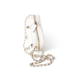 22S White Lambskin Quilted Large Heart Bag Light Gold Hardware - Image 9