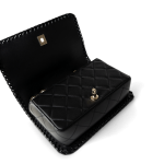 23A Black Lambskin Quilted Full Flap Bag Light Gols Hardware - Image 8