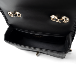 23A Black Lambskin Quilted Full Flap Bag Light Gols Hardware - Image 16