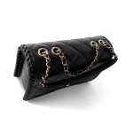 23A Black Lambskin Quilted Full Flap Bag Light Gols Hardware - Image 11