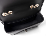 23A Black Lambskin Quilted Full Flap Bag Light Gols Hardware - Image 14