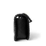23A Black Lambskin Quilted Full Flap Bag Light Gols Hardware - Image 4