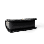 23A Black Lambskin Quilted Full Flap Bag Light Gols Hardware - Image 12